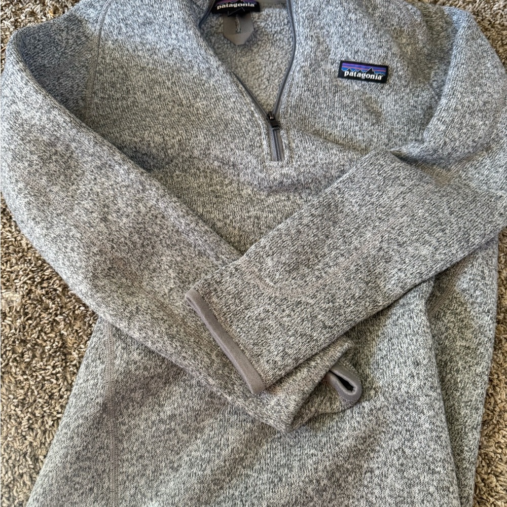 Patagonia Heather Gray Zip Up Sweater Fleece